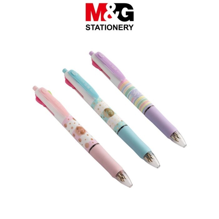 

Pulpen 4 in 1 M&G ABP803R5 Ballpaint 3 Color Tip 0.7 Tinta Hitam Biru Merah Hijau Pena Cetek - SATUAN - M&G 4IN1, PENA JOY ABP803R5