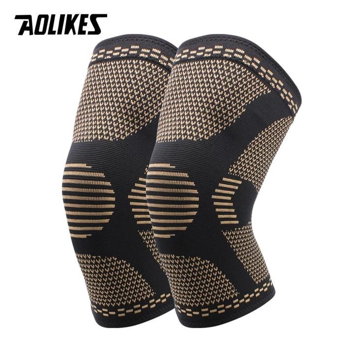 Knee Pad Lutut Olahraga Badminton Pria Wanita AOLIKESS-7510 Deker Pelindung Lutut Kaki Basketball Te