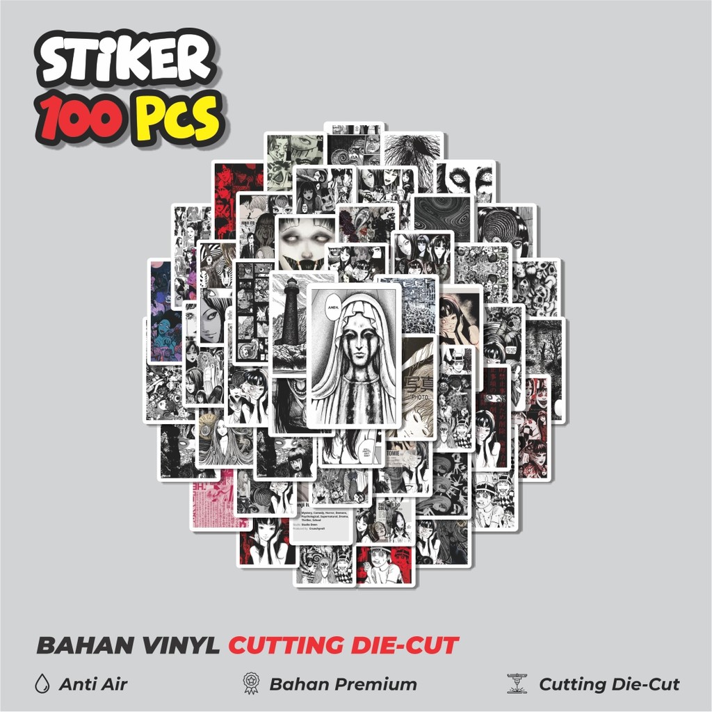 

Terbaru! 50 pcs Stiker Anime Horror Junji Ito Maniac Dekorasi Lucu Kreatif untuk Notebook, Skateboard, HP
