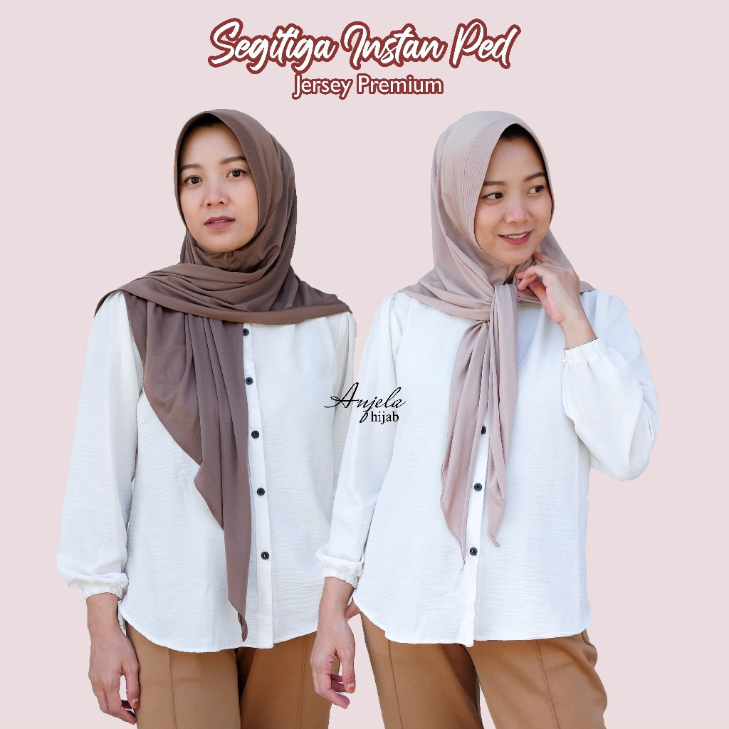 Jilbab Segitiga Instan Jersey Premium Pet Hijab Kerudung Instant Ped -hijab  SegiTiga Pet