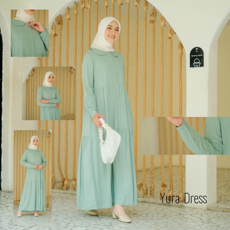 Gamis Catton Polos  Twill/Gamis Modis busui Friendly/Gamis wanita dewasa Yura Dress