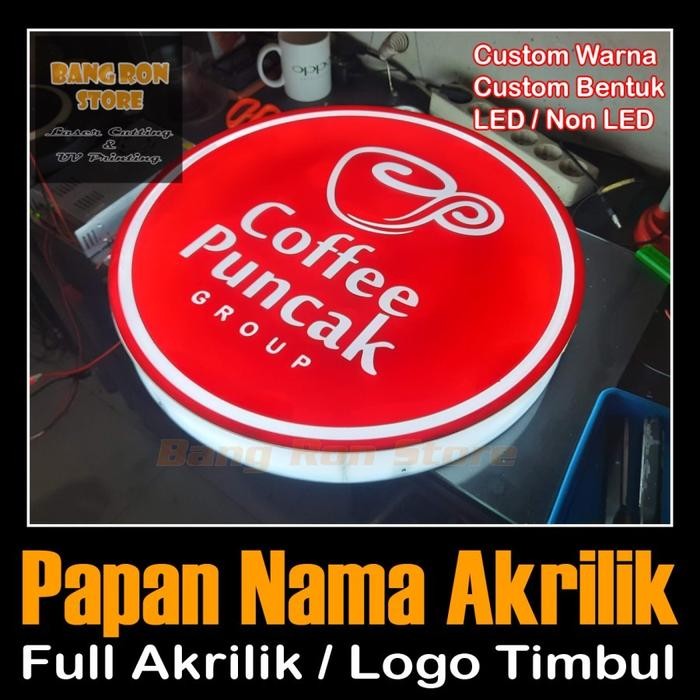 

Papan Nama Toko Kantor Custom - Logo Perusahaan - Logo Timbul Akrilik - Non Led, 30