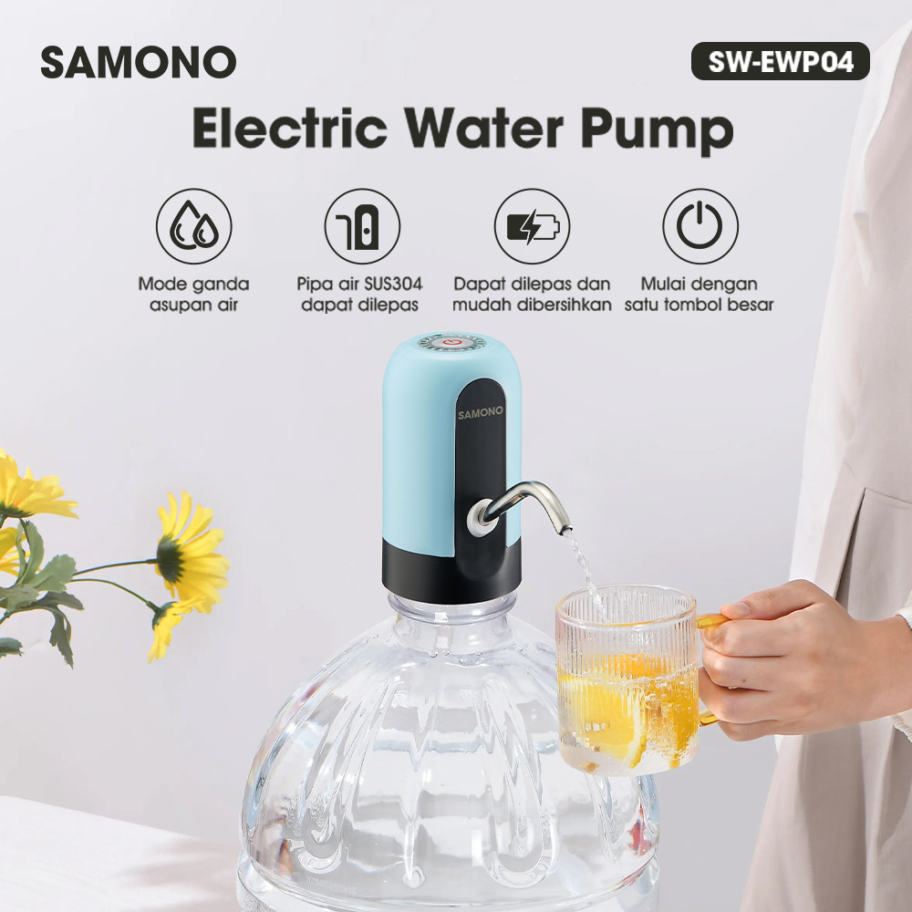 SAMONO Pompa Galon Elektrik / Pompa Galon Elektrik Rechargeable / Pompa Dispenser Galon Re-Chargeabl