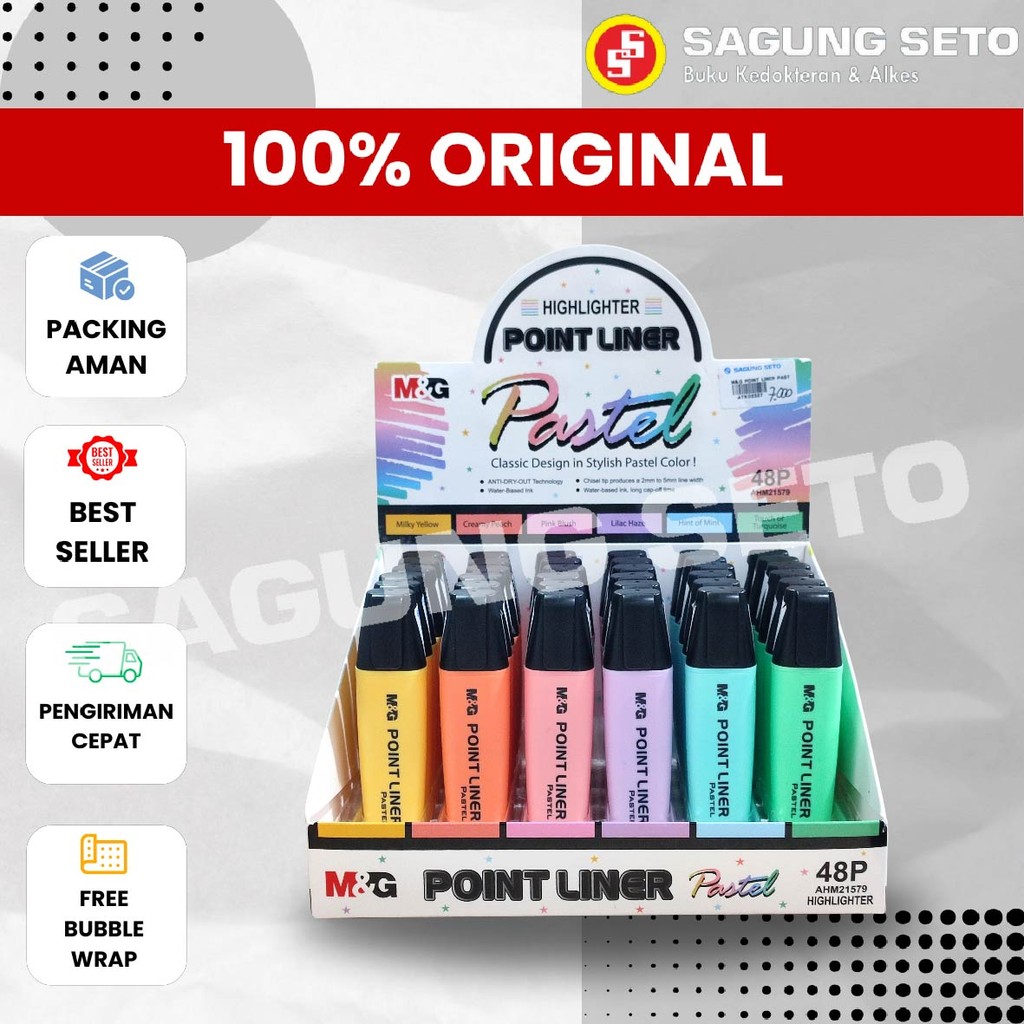 

M&G POINT LINER PASTEL AHM21579 MIX WARNA / HIGHLIGHTER / STABILO WARNA PASTEL