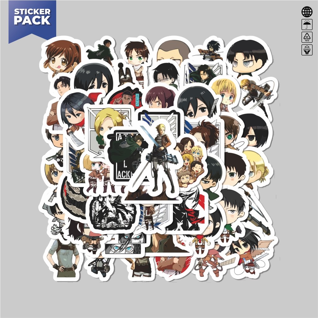 

[100PCS]Stiker Pack Stiker Anime Attack On Titan Aesthetic Vinyl Anti Air Dekorasi Sticker Laptop Buku Journal Koper Helm Casing HP Gitar Helm Skateboard