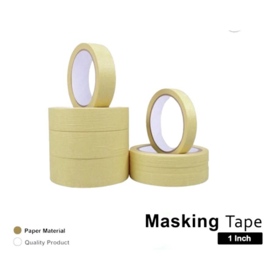 

Masking Tape 1 Inch x 20 Yards / Lakban Kertas TOP TERMURAH Merk Random