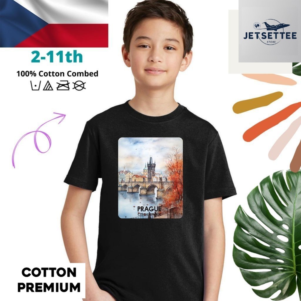 Kaos Anak Oleh Oleh PRAGUE CZECH REPUBLIC -PRAHA- T-Shirt Cotton Combed - SOUVENIR PREMIUM GIFT Jets