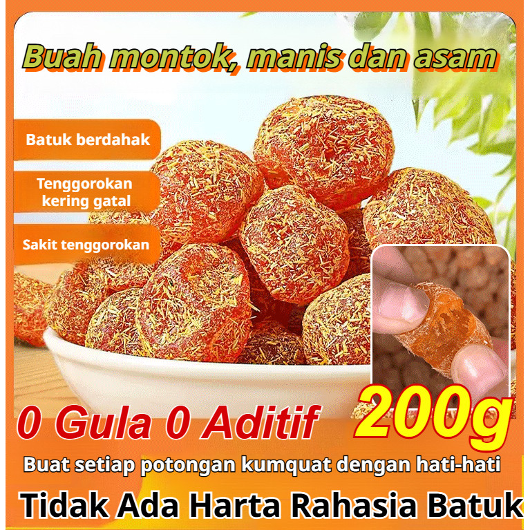 

HALA✅200g Permen Jahe Kumquat Alami Dried Kumquat/Jeruk Emas Kering dengan Gula Batu/Camilan buah kering halal