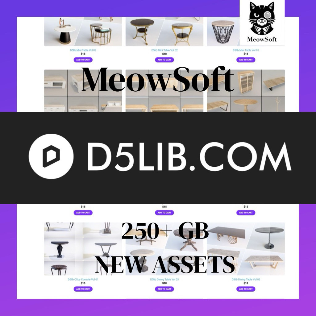 D5 Render -  D5lib.com 250++ GB asset aksesoris furniture interior
