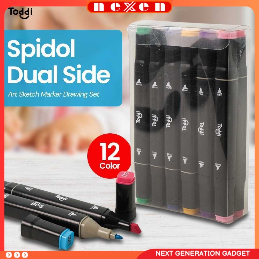 

Spidol Dual Side Art Sketch Marker Drawing Set 12 Color - T12