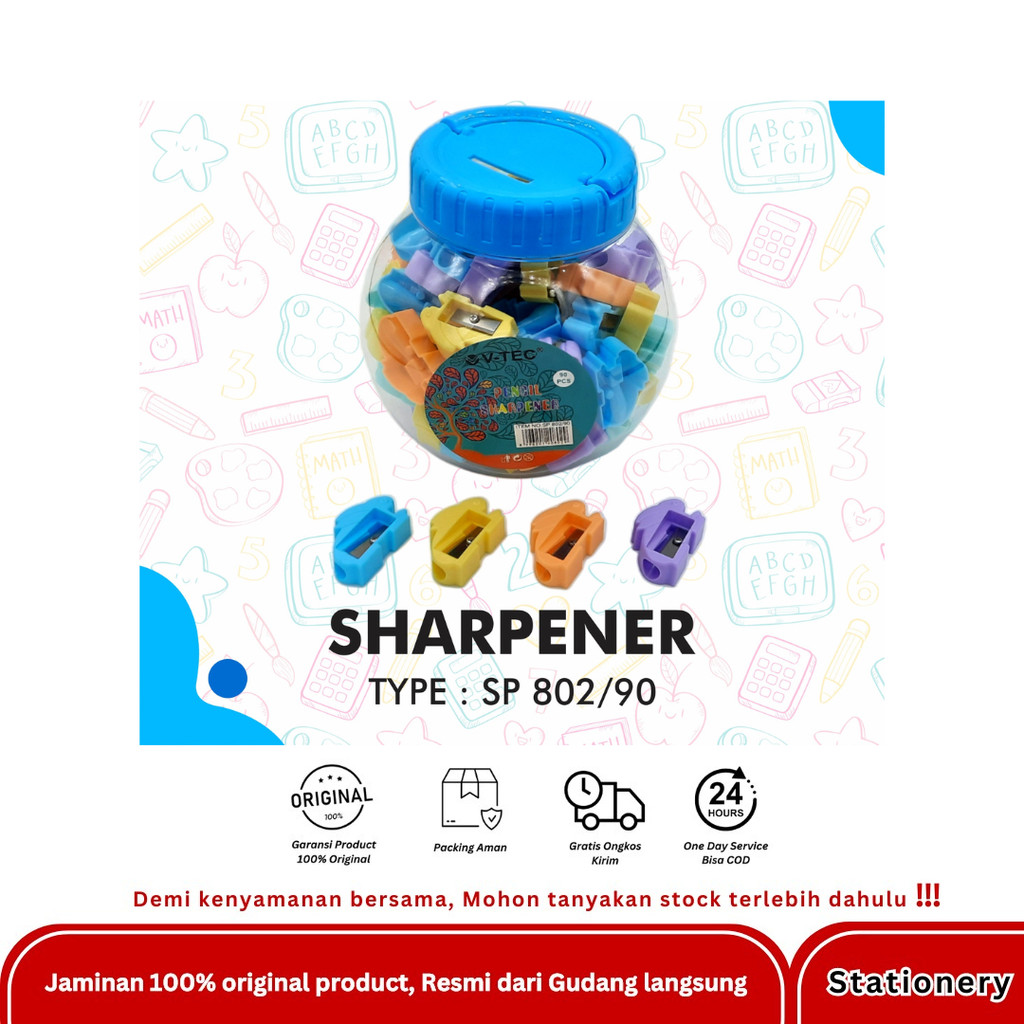 

SHARPENER VTEC RAUTAN PENSIL KARAKTER SP 602/72 // SP 106/72 // SP 701/100 // SP 802/90 // SP 6401/100 // SP 702/80 //SP 3199/110 // SP 311/110 PCS