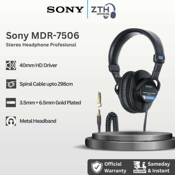 Sony MDR-7506 / MDR7506 / MDR 7506 Stereo Headphone Profesional