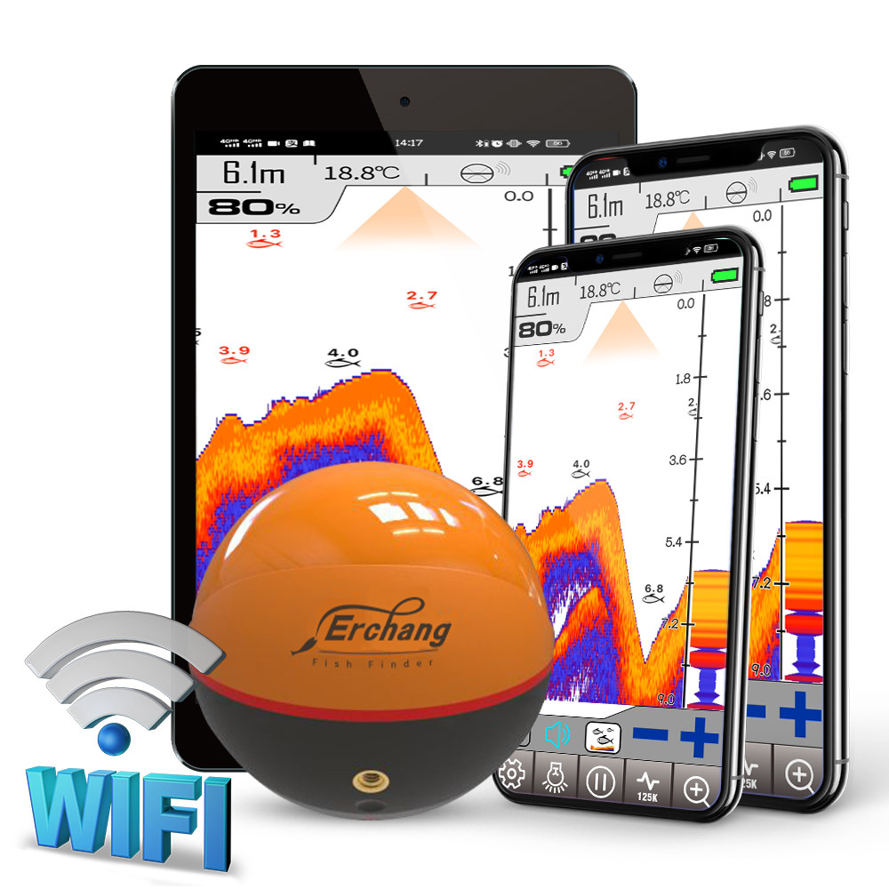 Erchang F68 WIFI Fish Finder 100M Wireless Fishing Sounder Echo Sounder Detect Finder fishing for La
