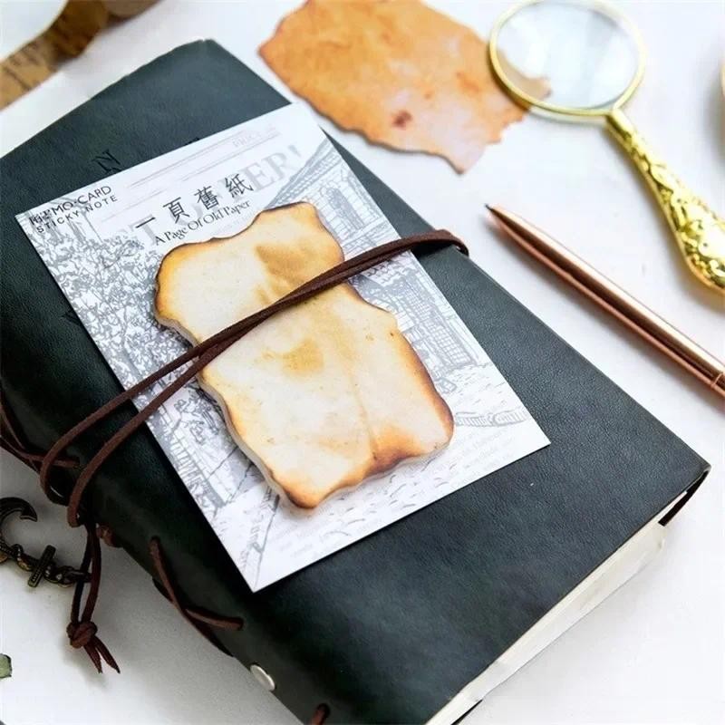 

30 pcs/pack sticky notes one page of old paper tear-off easy scrapbook stickers stationery list vintage