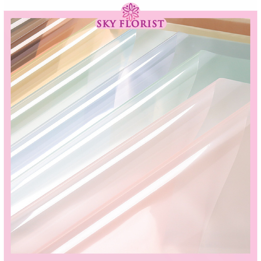 

PROMO!Flower Wrapping Paper Full Color OPP TRANSPARENT Cellophane Bouquet Florist Kertas Buket Bunga Hand Bouquet KB6088READY