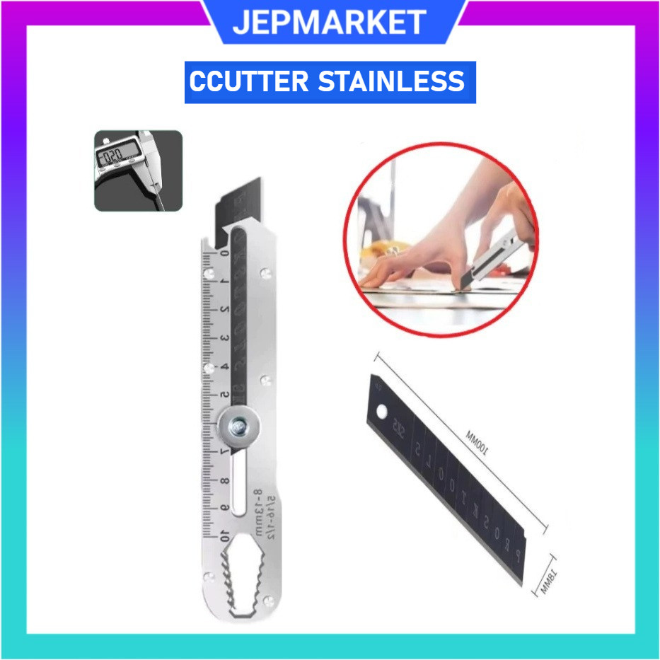 

Cutter Multifungsi / cutter stainless steel baja Anti karat / pisau cutter 9in1 / cutter multifungsi / cutter penggaris / cutter wrench pembuka baut