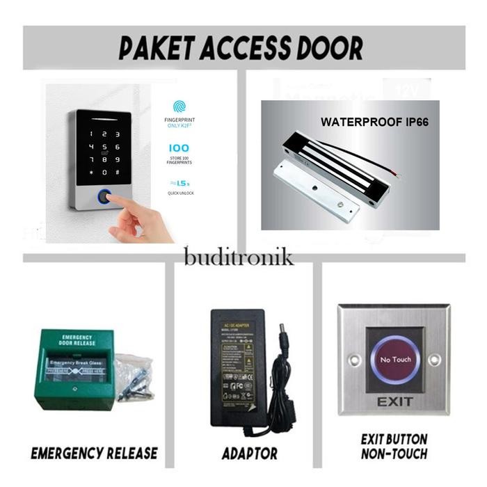 

Paket Akses Door Fingerprint K2F2 Magnetic Access Control Door Waterproof - UNIT SAJASale