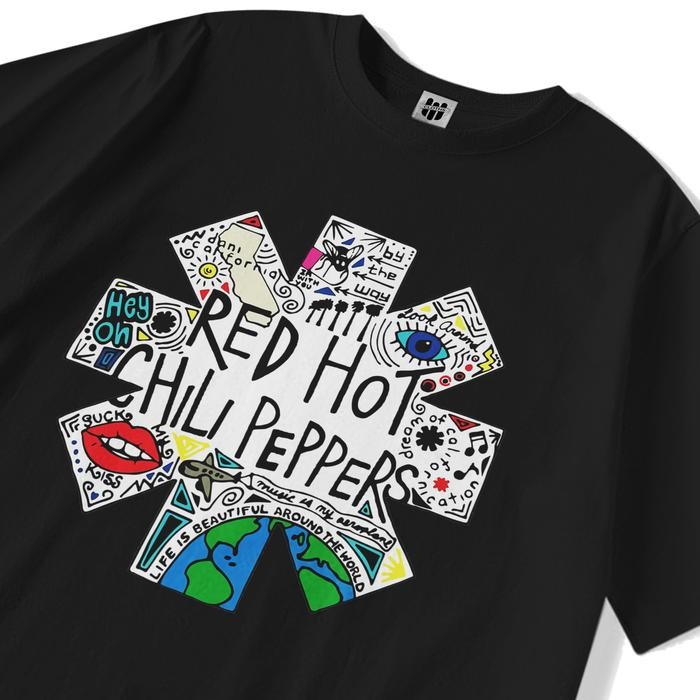 Seratus musim panas T-Shirt Red Hot Chilli Peppers Logo V.2 | Official Bootleg MFCLTHS Combed Digita