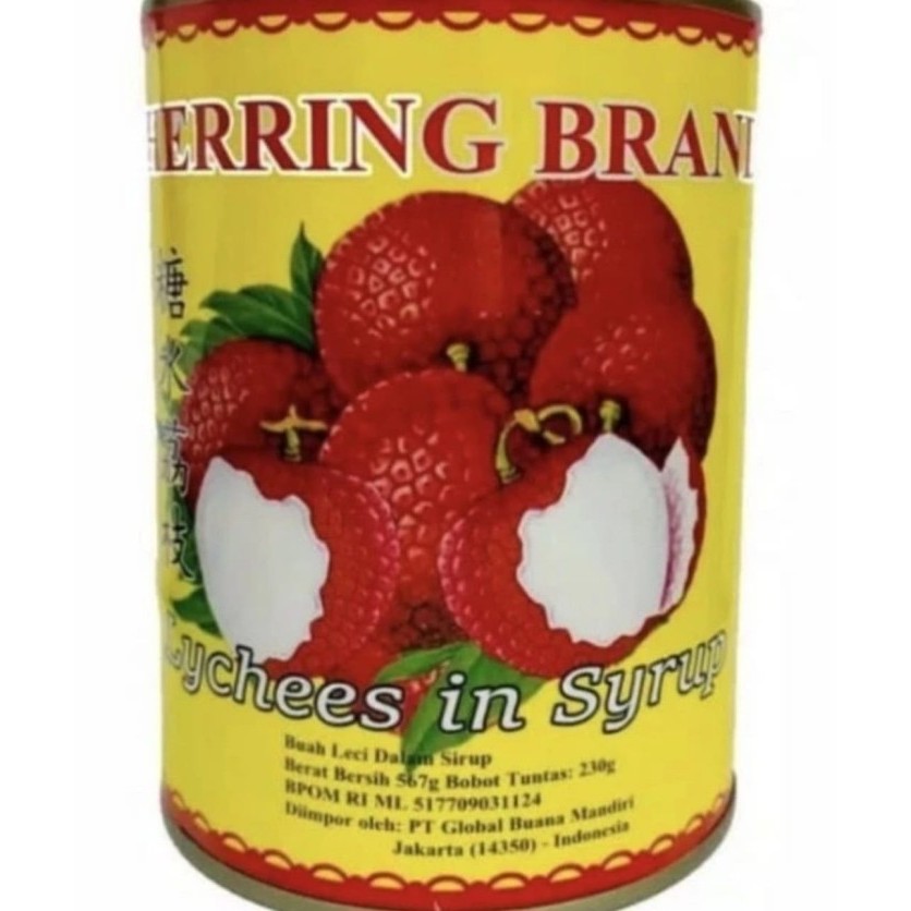 

New Arrival Leci Kaleng / Lychee in syrup Herring 567 gr - pack BUBBLE