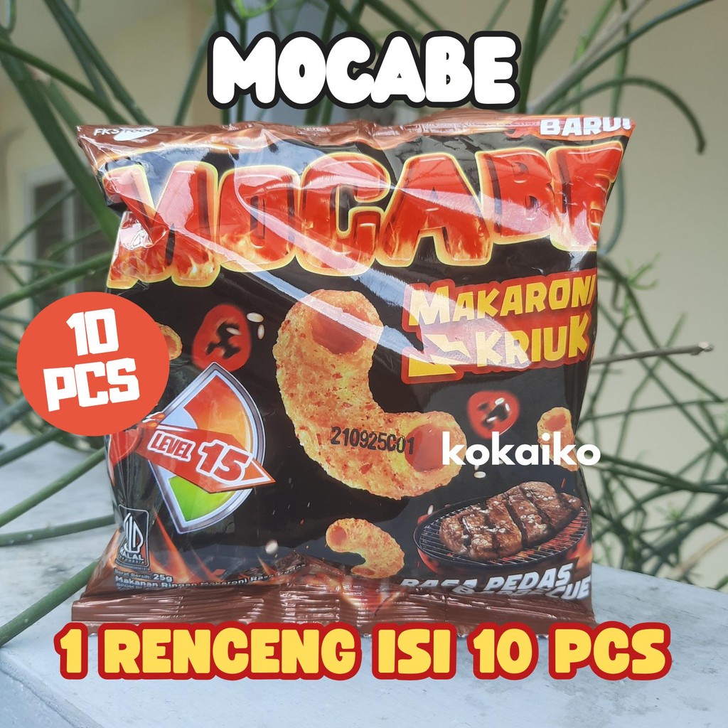 

Mocabe Makaroni Kriuk Pedas 25 gram - 1 Renceng isi 10 pcs - Snack Makaroni Pedas