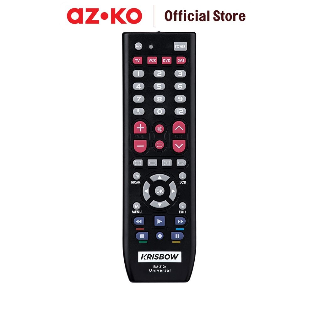 AZKO Krisbow Remote Tv Universal 312x - Hitam All In Remote Controller Remot Tv Universal Universal 
