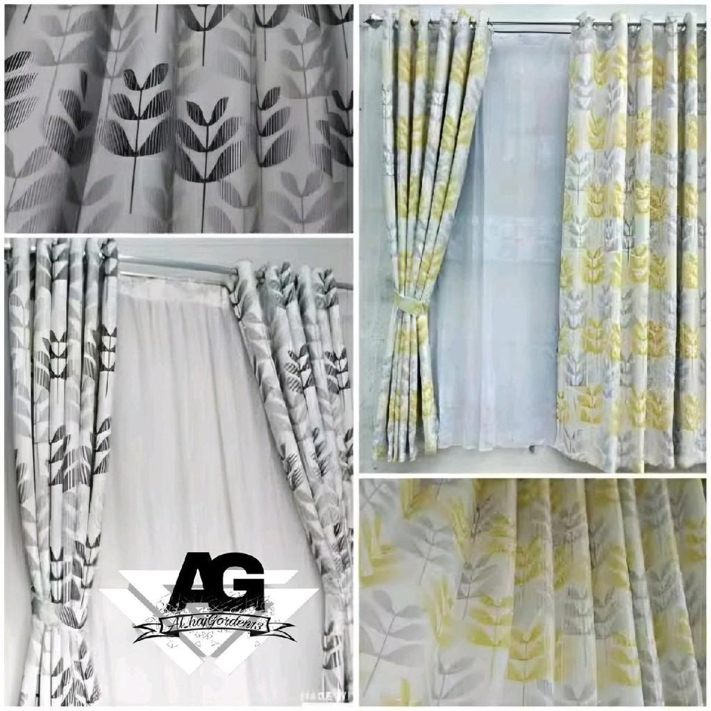 Gorden Pintu Kamar Jendela Minimalis Motif Amanda Model Semokring Satin Saten Bridal Kain Tali Kunin