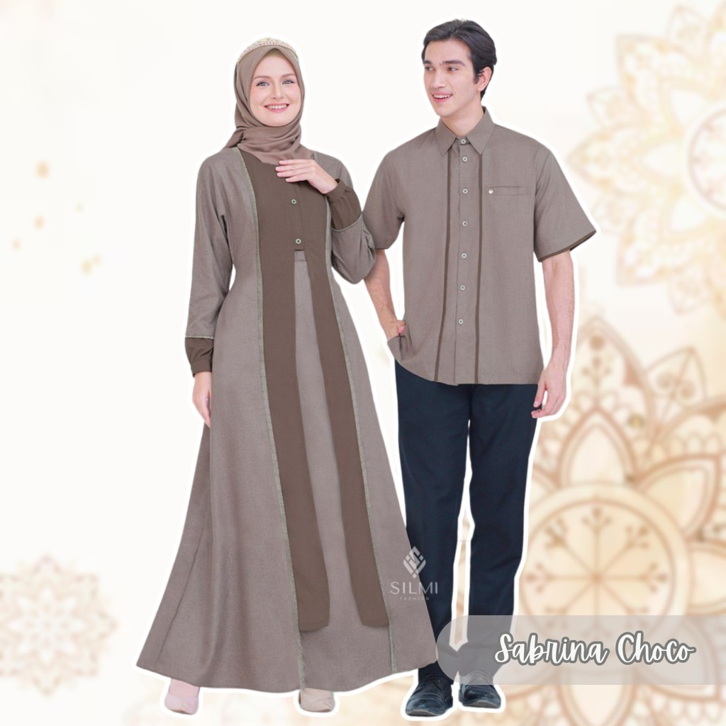Baju Lebaran Couple Pasangan Terbaru 2025 Silmi Sabrina Family Choco Cedar