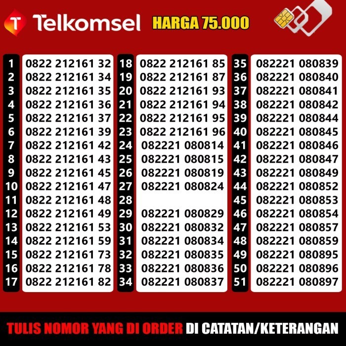 Nomer Cantik Simpati Nomor Telkomsel Kartu Perdana 4G 777 - Telkomsel