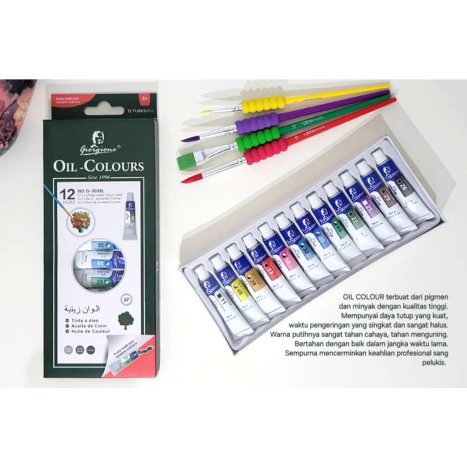 

BOBOMARTS BOBOMART GIORGIONE OIL-COLOURS CAT AIR VTEC 1SET 12PCS CAT AIR FULL SET ALAT LUKIS MEWARNAI PABRIK VTEC MURAH