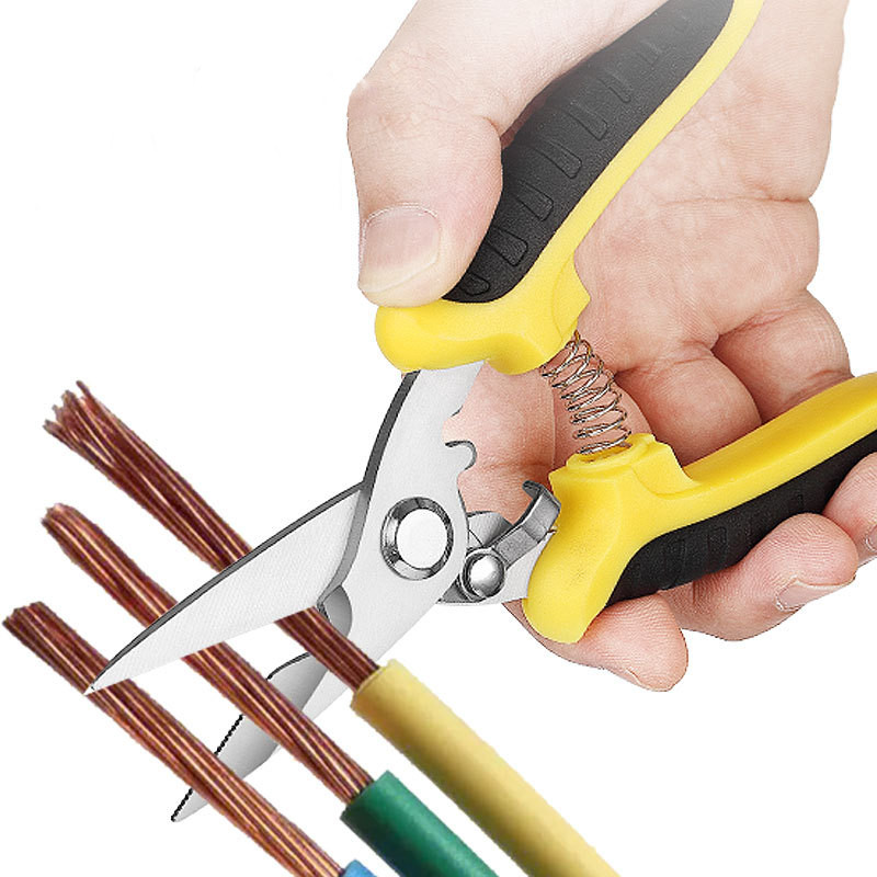 

1PC Stainless Steel Electrician Scissors Multifunction Manually Shears Groove Cutting Wire And Thin steel Plate Hand Tools