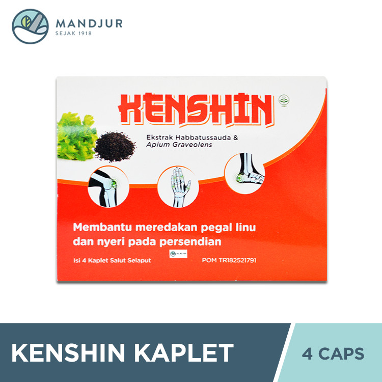 Kenshin 4 Kaplet - Obat Pereda Pegal Linu dan Nyeri Persendian