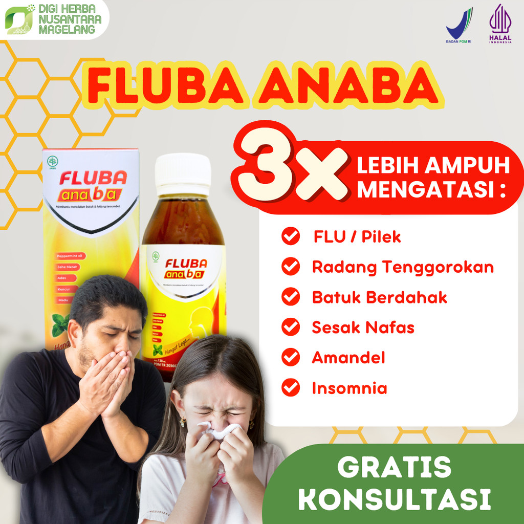 

[BPOM RESMI] Fluba Anaba madu herbal alami mengatasi Batuk Flu Pilek Amandel Radang Tenggorokan