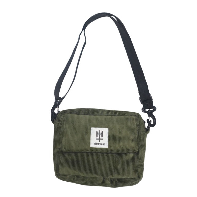 CF34RF MATERNAL DISASTER - Sling Bag Dark Tas SLEMPANG CORDUROY