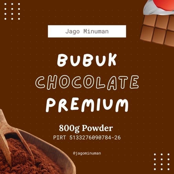 

CHOCOLATE BUBUK MINUMAN PREMIUM 800g (SPECIALTY POWDER, JAGO MINUMAN)