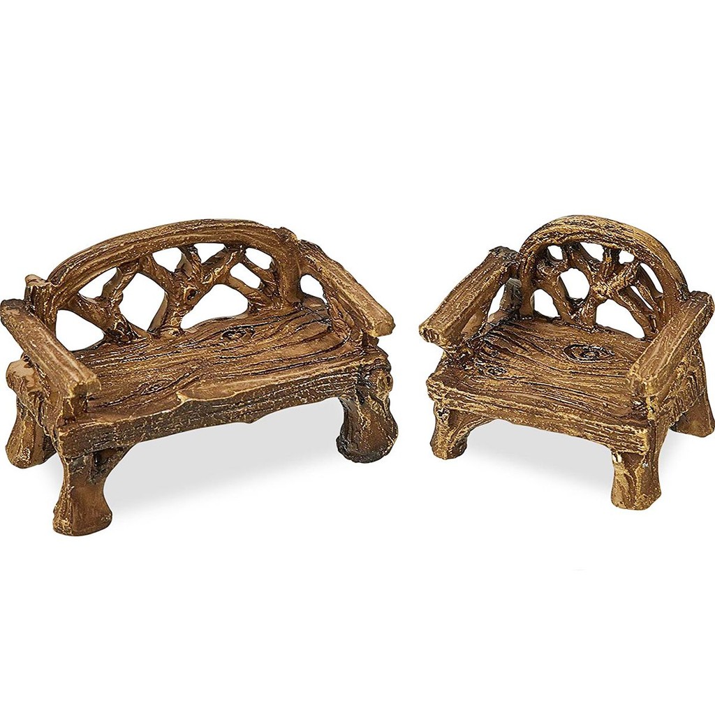 

Mini Garden Ornament Miniature Park Seat Bench Craft Fairy Dollhouse Decor Micro Home Landscape Decor Accessories