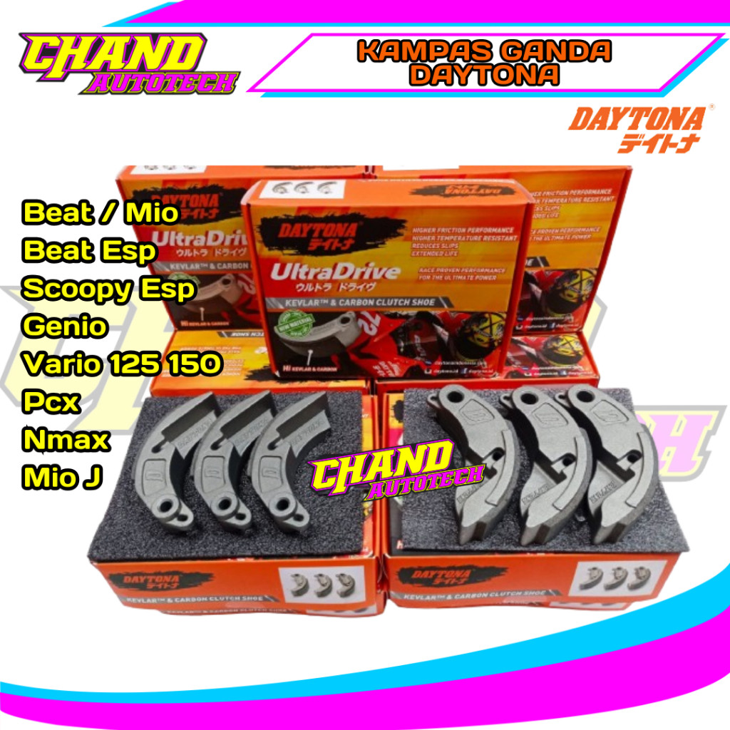 BKJ97 Kampas Ganda DAYTONA Vario 150 Nmax Pcx Beat Deluxe Genio Scoopy Aerox Mio Karbu Mio J Vario K