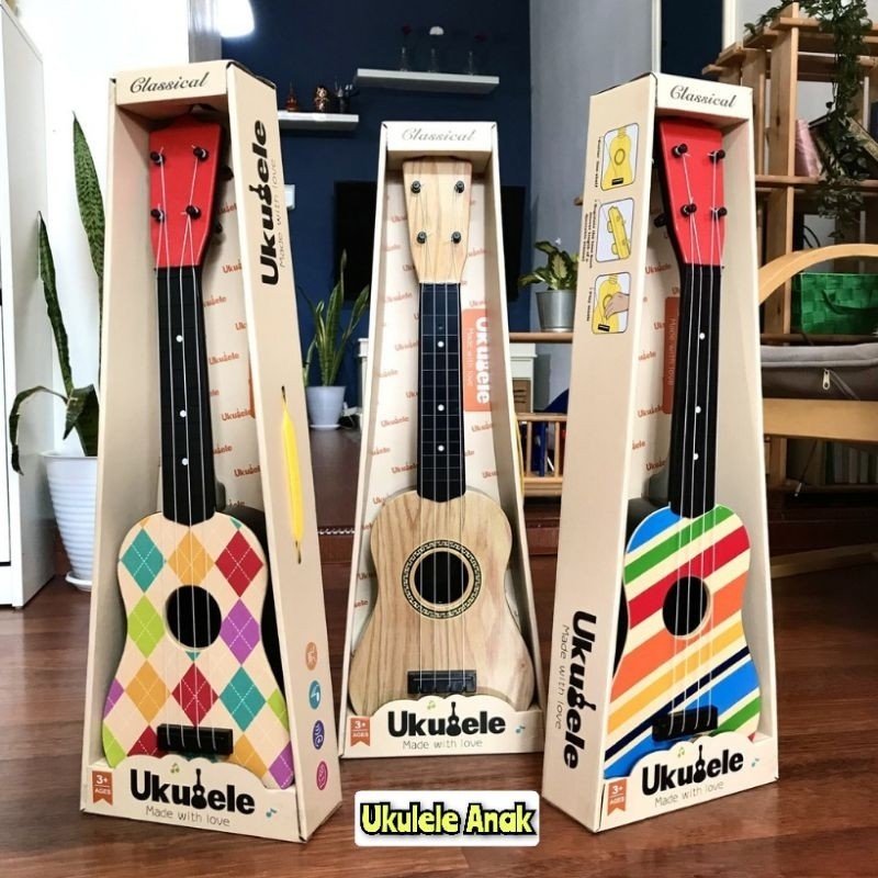 HKT Mainan gitar mini ukulele - kentrung gitar lele alat musik anak laki perempuan Murah