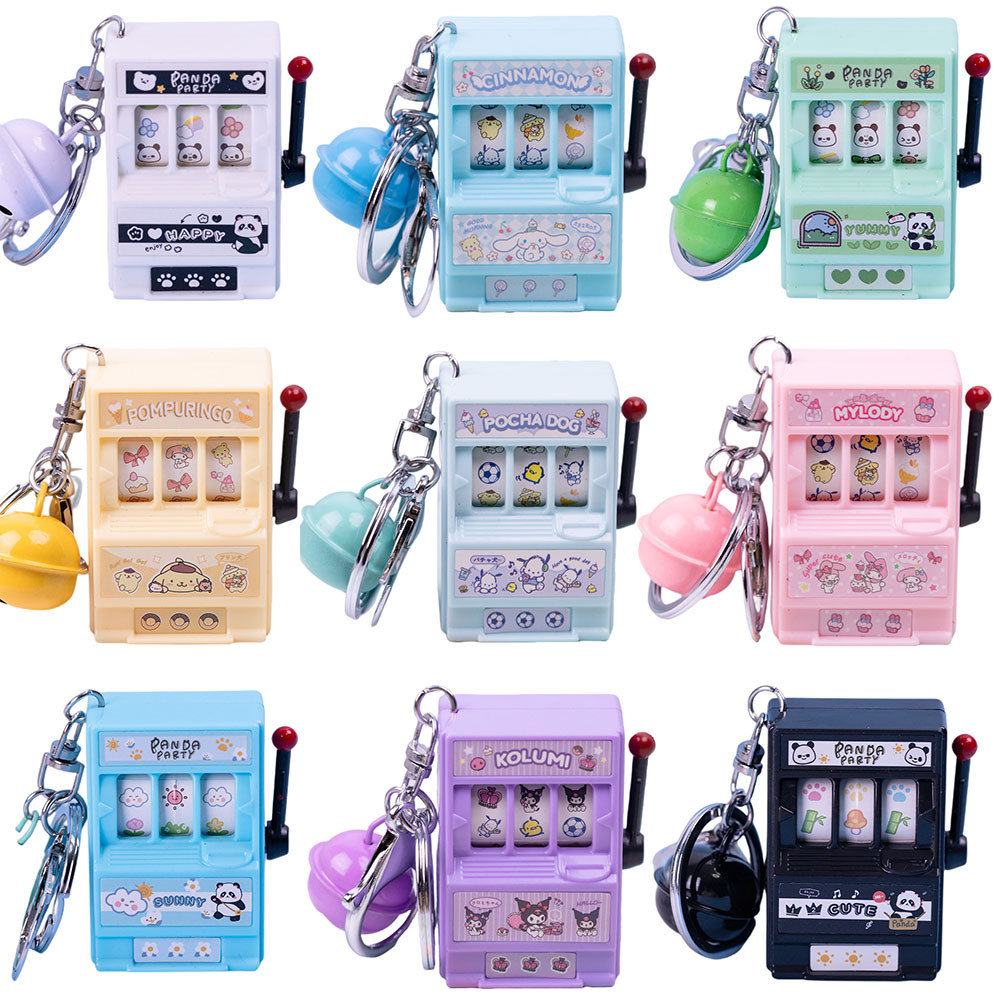 Kawaii Sanrio Casino Game Console KeyChain Melody Cinnamoroll Kuromi Cute Fashion Mini Simulation Tu