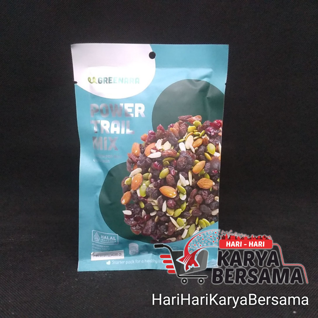 

MAKANAN RINGAN GREENARA HOME MADE POWER TRAIL MIX 25GR