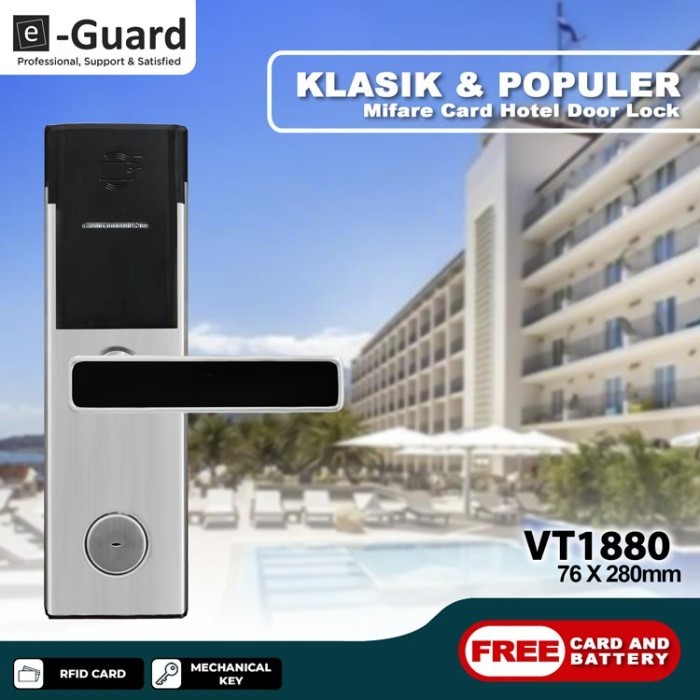 

Kunci Pintu Hotel/Kos-Kosan Digital Door Lock VT1880 RFID Card