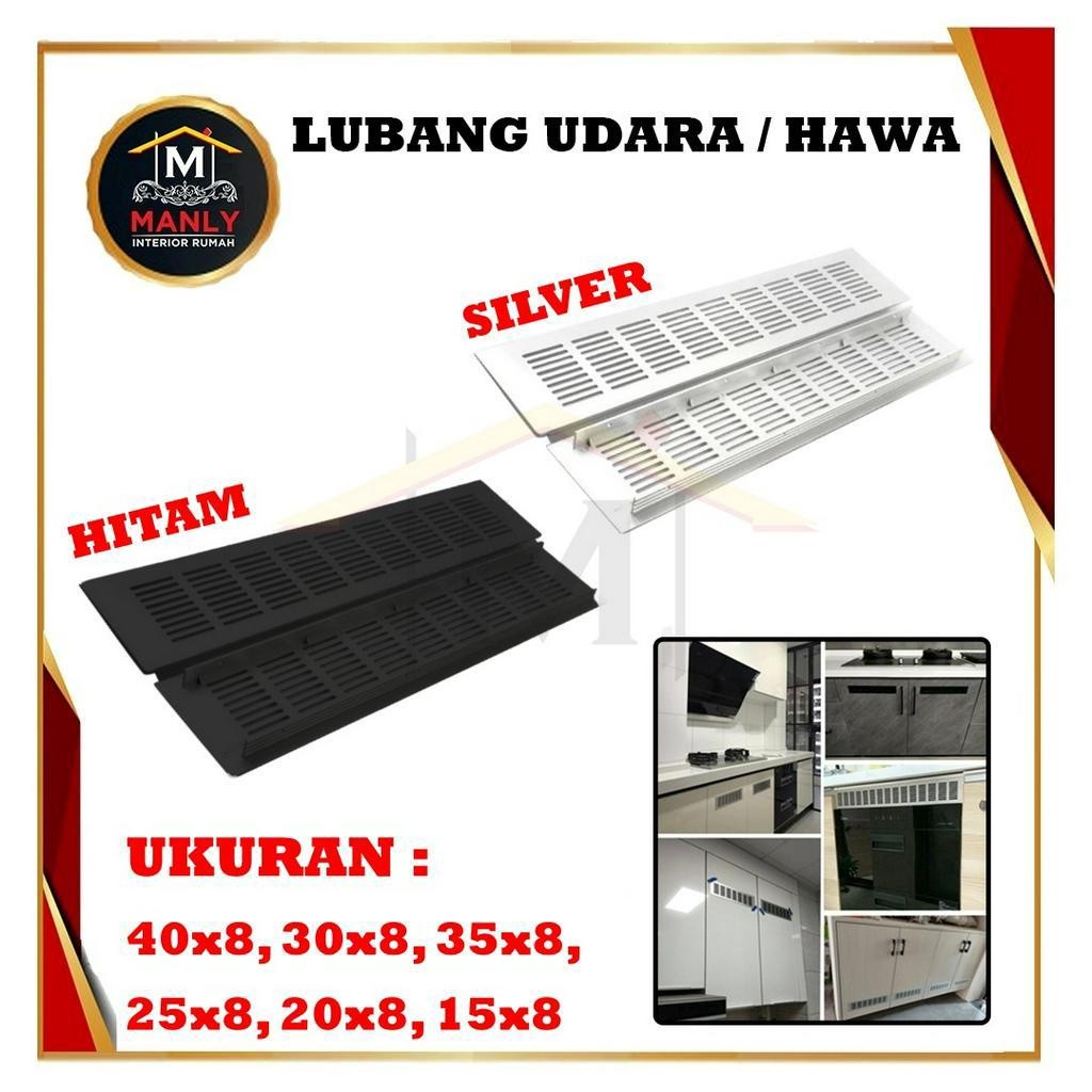 Lubang Hawa Lubang Angin / Sarangan Saringan Lubang Hawa Hitam Anodize Ventilasi Angin (lebar 8cm)
