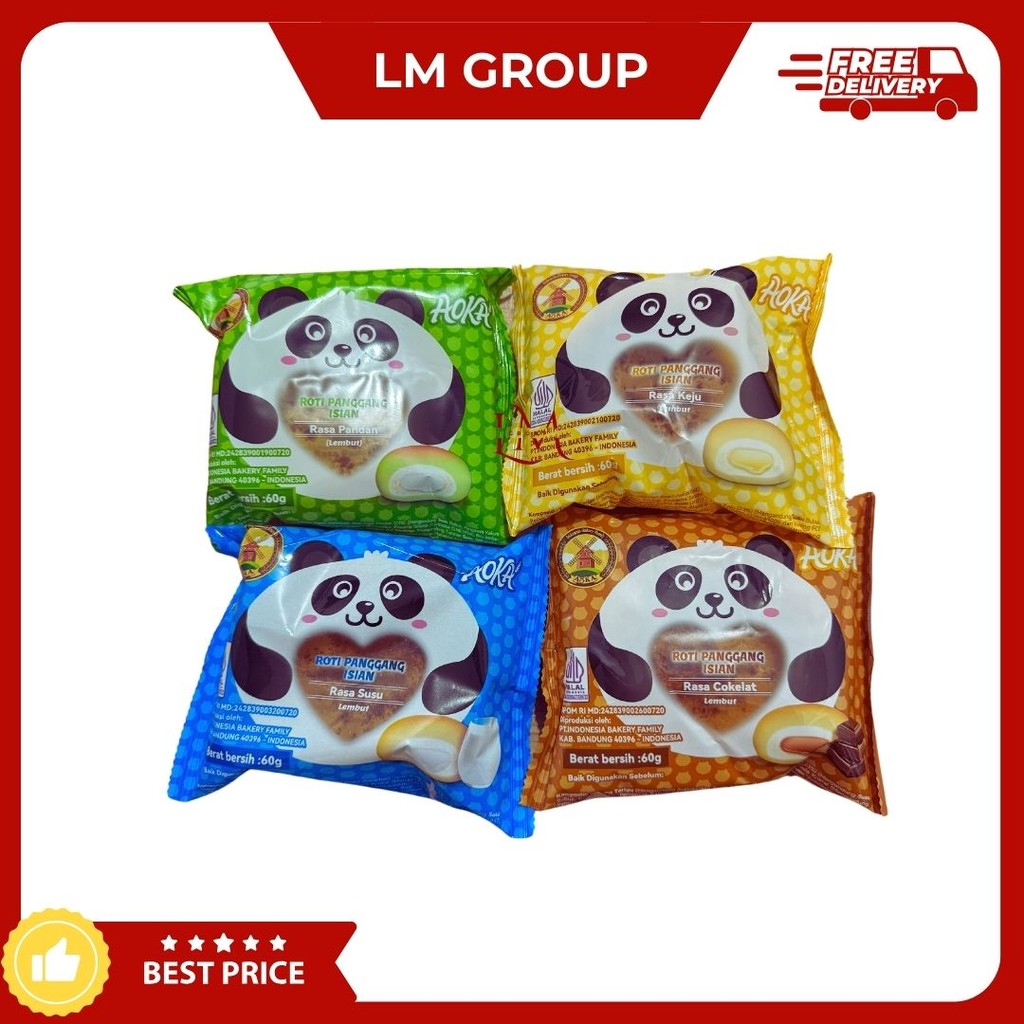 

NEW! Aoka Panda Roti Panggang Rasa Pandan/Cokelat/Keju/Susu 60gr