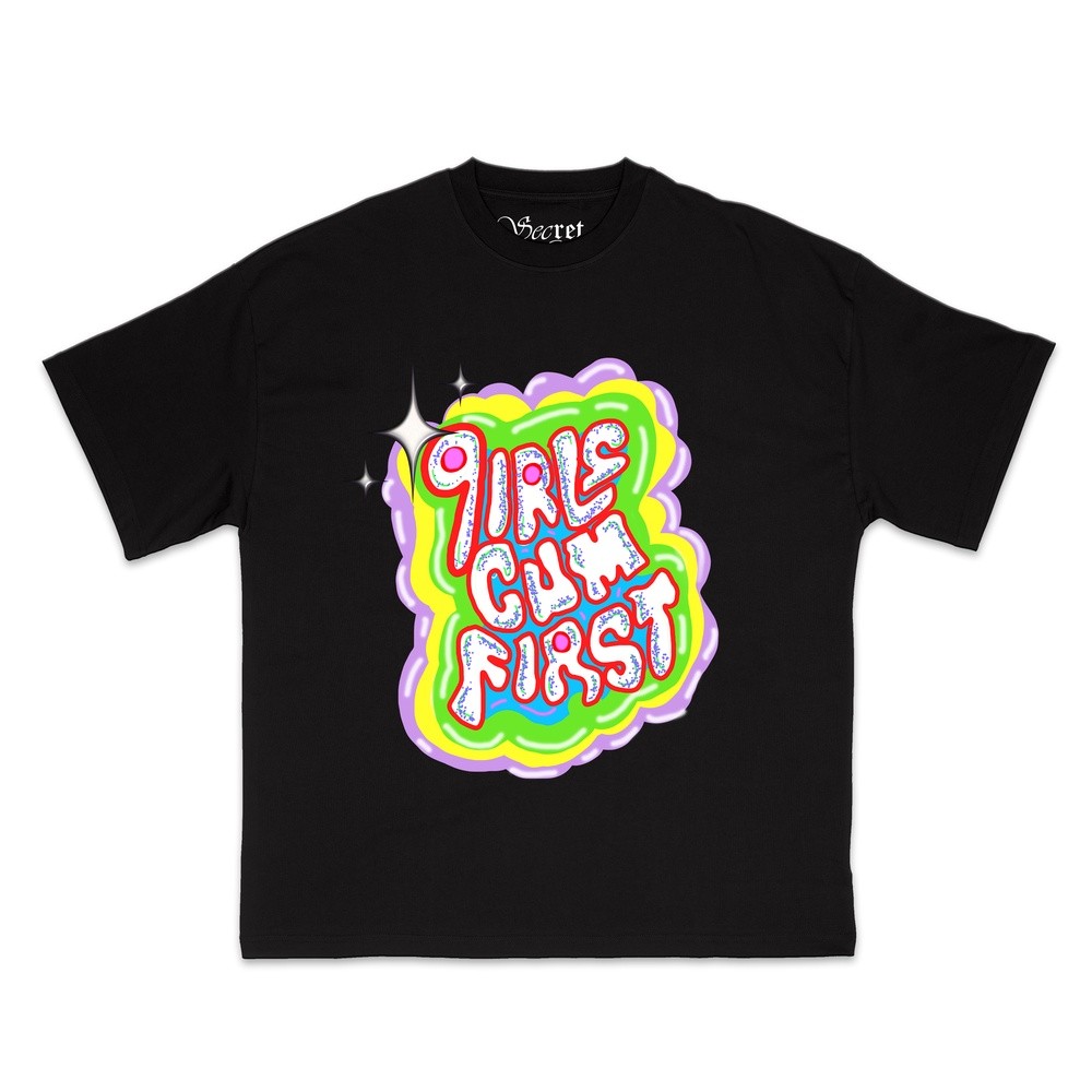 GIRLS CUM FIRST X02 TEE / GRAPHIC TEE / UNISEX TEE