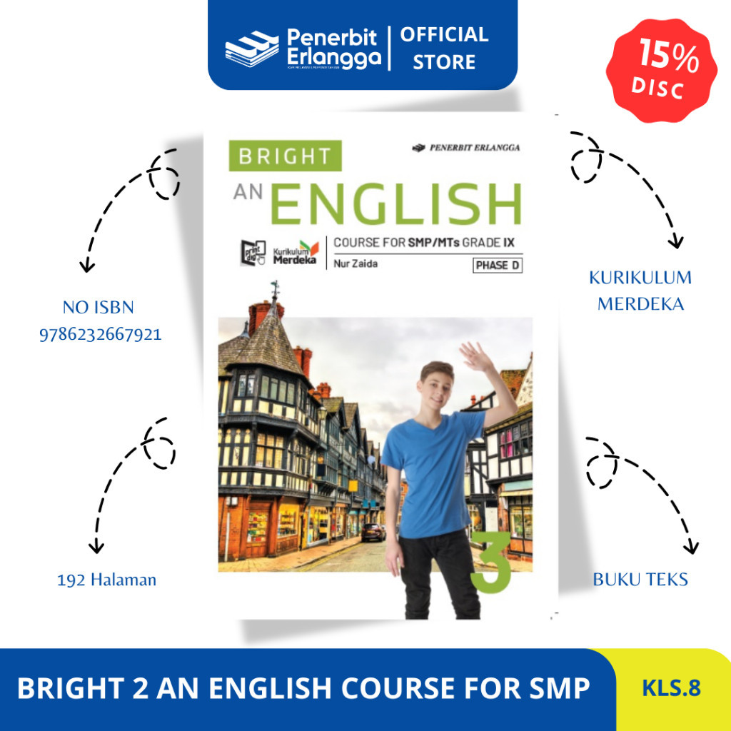 Bright 3 An English Course For Smp - Kurikulum Merdeka - Erlangga