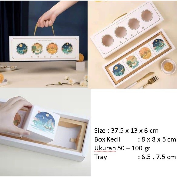 

Box Kotak MoonCake Dus Hamper Mooncake Gift Kotak Kue Bulan Souvenir - MOX001