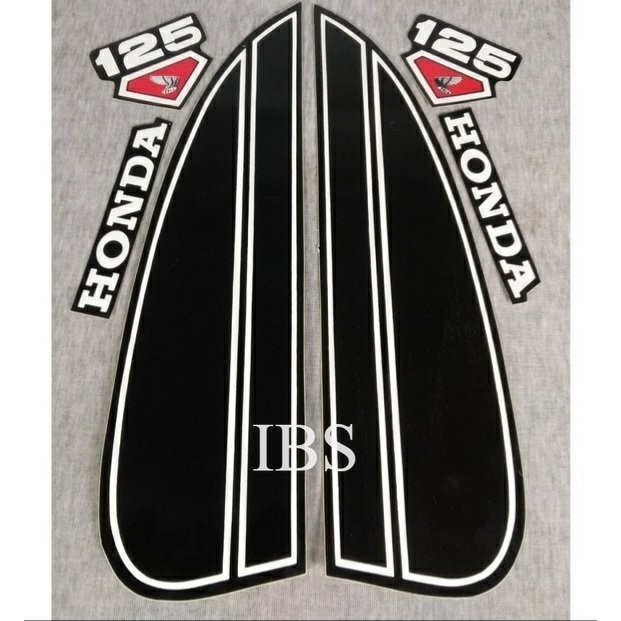 STRIPING STANDAR ORI HONDA CB125 CB125S CB 125 S HITAM 1975