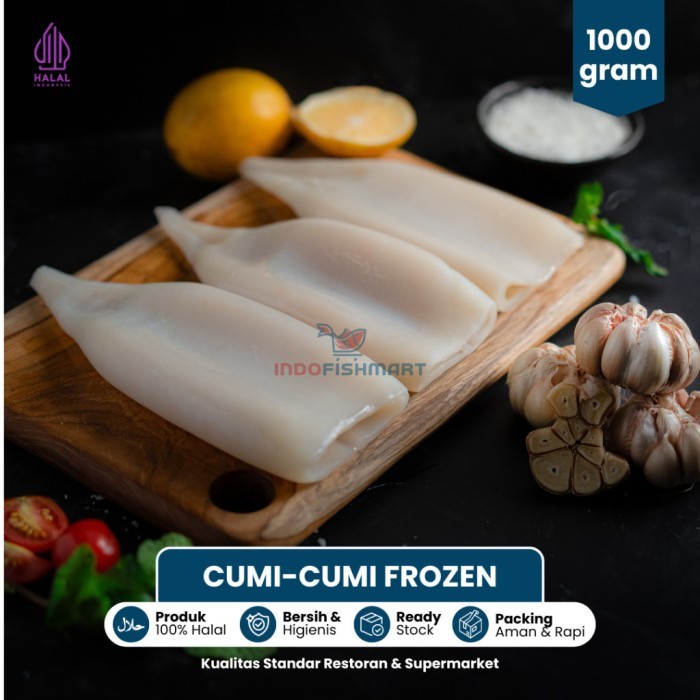 

Cumi Tube Kupas Bersih Beku Frozen isi 3 1000gr
