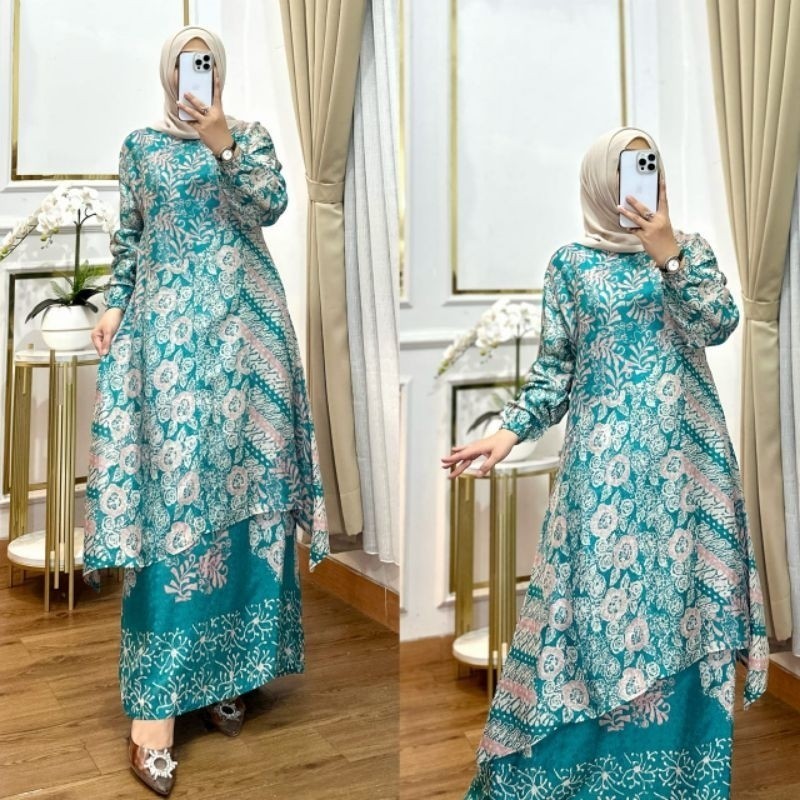 SET BATIK DOBBY SUTRA BATIK MODERN KEKINIAN BATIK SERAGAMAN VISCOSE