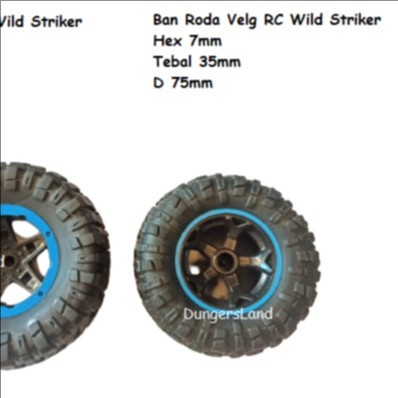 OVT88 Ban Roda Velg RC Wild Striker High Speed Amphibious Truggy Buggy Hex 7 - hitam kecil