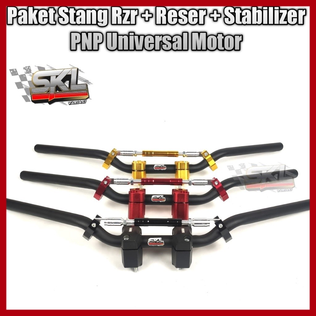 Stang Setang Stir Motor Rzr Racing Custom Balap Road Race Universal Motor kualitas Tebal 2mm Stang B
